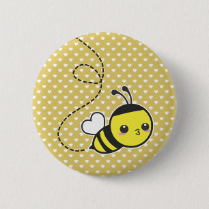 Badge Rond 5 Cm Abeille de miel