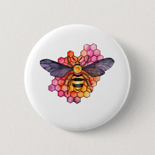 Badge Rond 5 Cm Abeille de miel