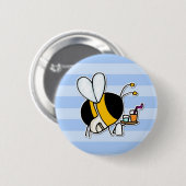 Badge Rond 5 Cm abeille de travailleur - serveuse (Devant & derrière)