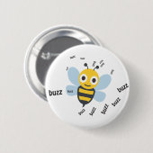 Badge Rond 5 Cm Abeille Emoji mignon de bourdonnement (Devant & derrière)
