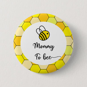 Badge Rond 5 Cm Abeille florale. Maman à venir