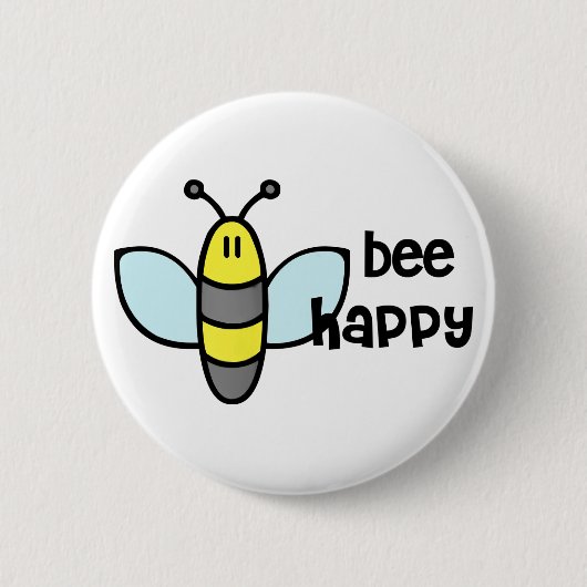 Badge Rond 5 Cm Abeille heureuse (Devant)