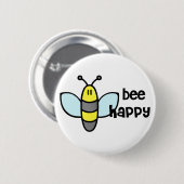 Badge Rond 5 Cm Abeille heureuse (Devant & derrière)