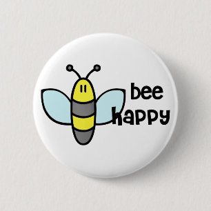 Badge Rond 5 Cm Abeille heureuse