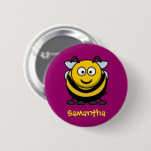 Badge Rond 5 Cm Abeille heureuse (Devant & derrière)