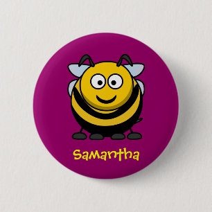 Badge Rond 5 Cm Abeille heureuse