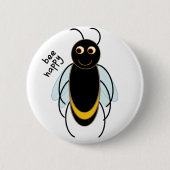 Badge Rond 5 Cm Abeille heureuse - Abeille souriante (Devant)