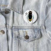 Badge Rond 5 Cm Abeille heureuse - Abeille souriante (En situation)