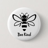 Badge Rond 5 Cm Abeille illustrée (Devant)