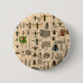 Badge Rond 5 Cm Abeille Insecte Bug Wasp Histoire naturelle abeill (Devant)