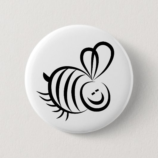Badge Rond 5 Cm Abeille noire (Devant)
