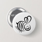 Badge Rond 5 Cm Abeille noire (Devant & derrière)