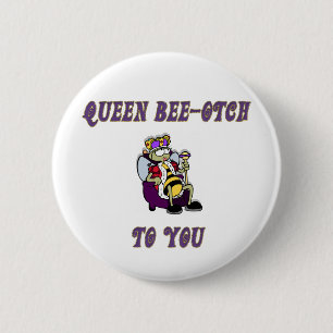 Badge Rond 5 Cm Abeille-otch de la Reine