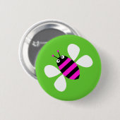 Badge Rond 5 Cm Abeille rose (Devant & derrière)