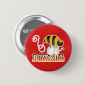 Badge Rond 5 Cm Abeille tueuse de bonne humeur drôle (Devant & derrière)