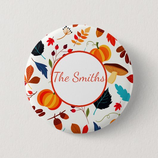 Badge Rond 5 Cm Abondance d'automne personnalisée (Devant)