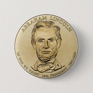 Badge Rond 5 Cm Abraham Lincoln 1 $ Bouton de la pièce présidentie