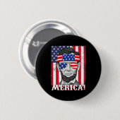 Badge Rond 5 Cm Abraham Lincoln 4 juillet Merica Drapeau américain (Devant & derrière)