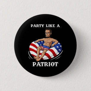 Badge Rond 5 Cm Abraham Lincoln 4 juillet USA Patriot Fun