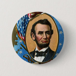 Badge Rond 5 Cm Abraham Lincoln donnant l'adresse de Gettysburg