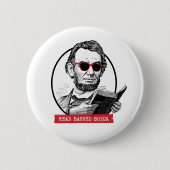 Badge Rond 5 Cm Abraham Lincoln Lit Les Livres Interdits (Devant)