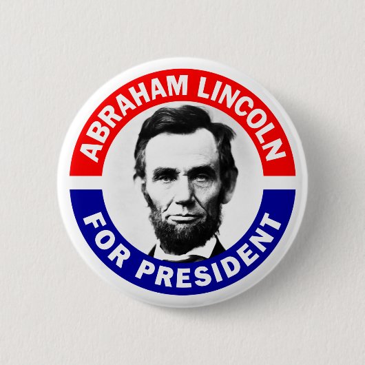Badge Rond 5 Cm Abraham Lincoln Président (Devant)