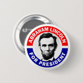 Badge Rond 5 Cm Abraham Lincoln Président (Devant & derrière)