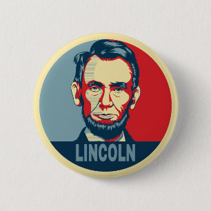 Badge Rond 5 Cm Abraham Lincoln USA Président Hope