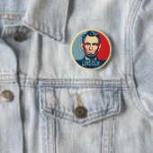 Badge Rond 5 Cm Abraham Lincoln USA Président Hope (En situation)