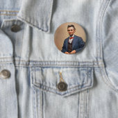 Badge Rond 5 Cm Abraham Lincolon (En situation)
