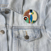 Badge Rond 5 Cm Abrégé sur cubiste (En situation)