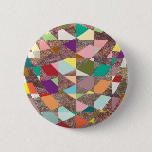 Badge Rond 5 Cm Abstract Colors Glitter