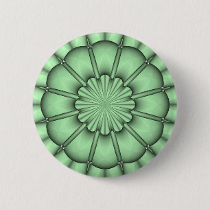 Badge Rond 5 Cm Abstract Flower in Pale Green