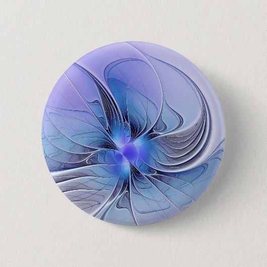 Badge Rond 5 Cm Abstract Modern Fractal Art Lavender Blue (Devant)
