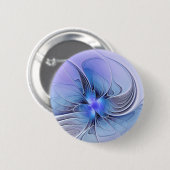 Badge Rond 5 Cm Abstract Modern Fractal Art Lavender Blue (Devant & derrière)