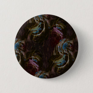 Badge Rond 5 Cm Abstrait atomique noir rétro