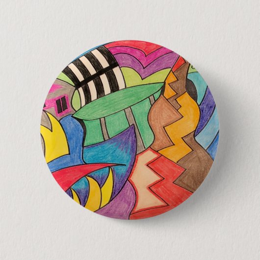 Badge Rond 5 Cm Abstrait coloré (Devant)