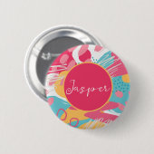 Badge Rond 5 Cm Abstrait coloré Personnalisé (Devant & derrière)