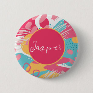Badge Rond 5 Cm Abstrait Personnalisé Coloré