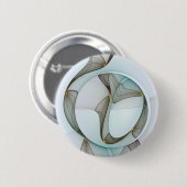 Badge Rond 5 Cm Abstrait Turquoise Brown Gold Elegance (Devant & derrière)