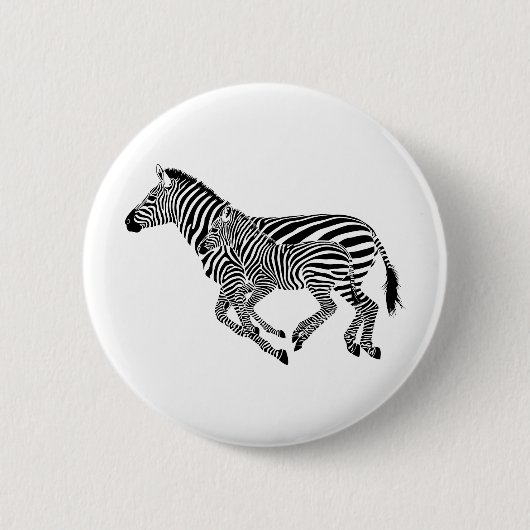 Badge Rond 5 Cm Abstrait Zebras mère et enfant (Devant)