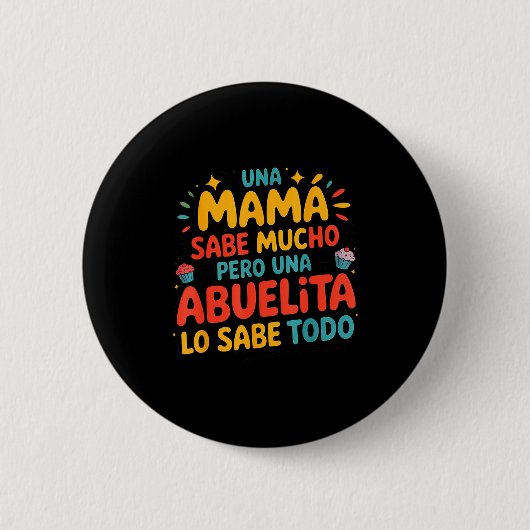 Badge Rond 5 Cm Abuelita Sabe Todo Dia De La Madre Spanish Grandmo (Devant)