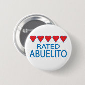 Badge Rond 5 Cm Abuelito, cinq coeurs (Devant & derrière)