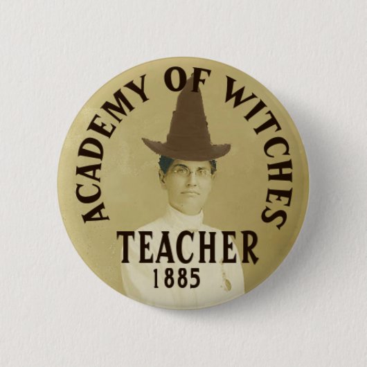 Badge Rond 5 Cm Académie de Pin de professeur de sorcières (Devant)