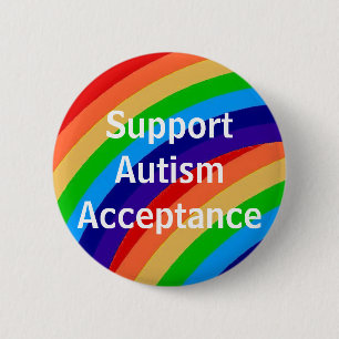 Badge Rond 5 Cm Acceptation d'autisme de soutien
