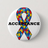 Badge Rond 5 Cm Acceptation de l'autisme (Devant)