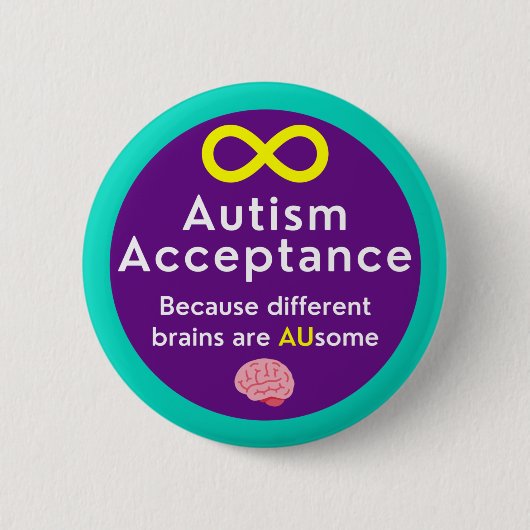 Badge Rond 5 Cm Acceptation de l'autisme (Devant)