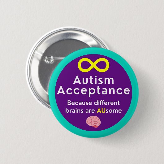 Badge Rond 5 Cm Acceptation de l'autisme (Devant & derrière)
