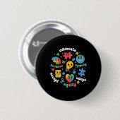 Badge Rond 5 Cm Accepter Adapt Advocate Inclusion Sensibilisation  (Devant & derrière)