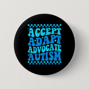 Badge Rond 5 Cm Accepter Adapt Advocate Sensibilisation sur l'auti